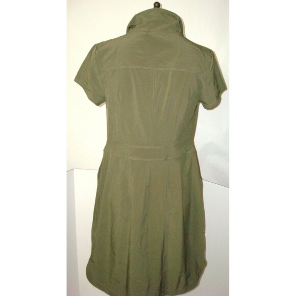 New Womens S NWT PrAna Shirt Dress Dark Green Cargo Pockets Shadyn Snap Recycled - Picture 7 of 8